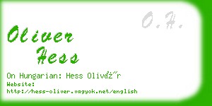 oliver hess business card